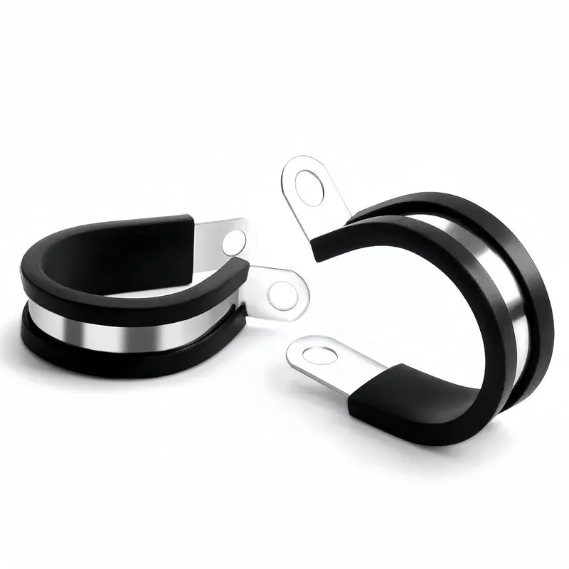 9 pcs M6 Stainless Steel Hose Clips Rust Resistant Anti-Corrosion, designed for Cable Wire Management, Rubber Cushion Liner