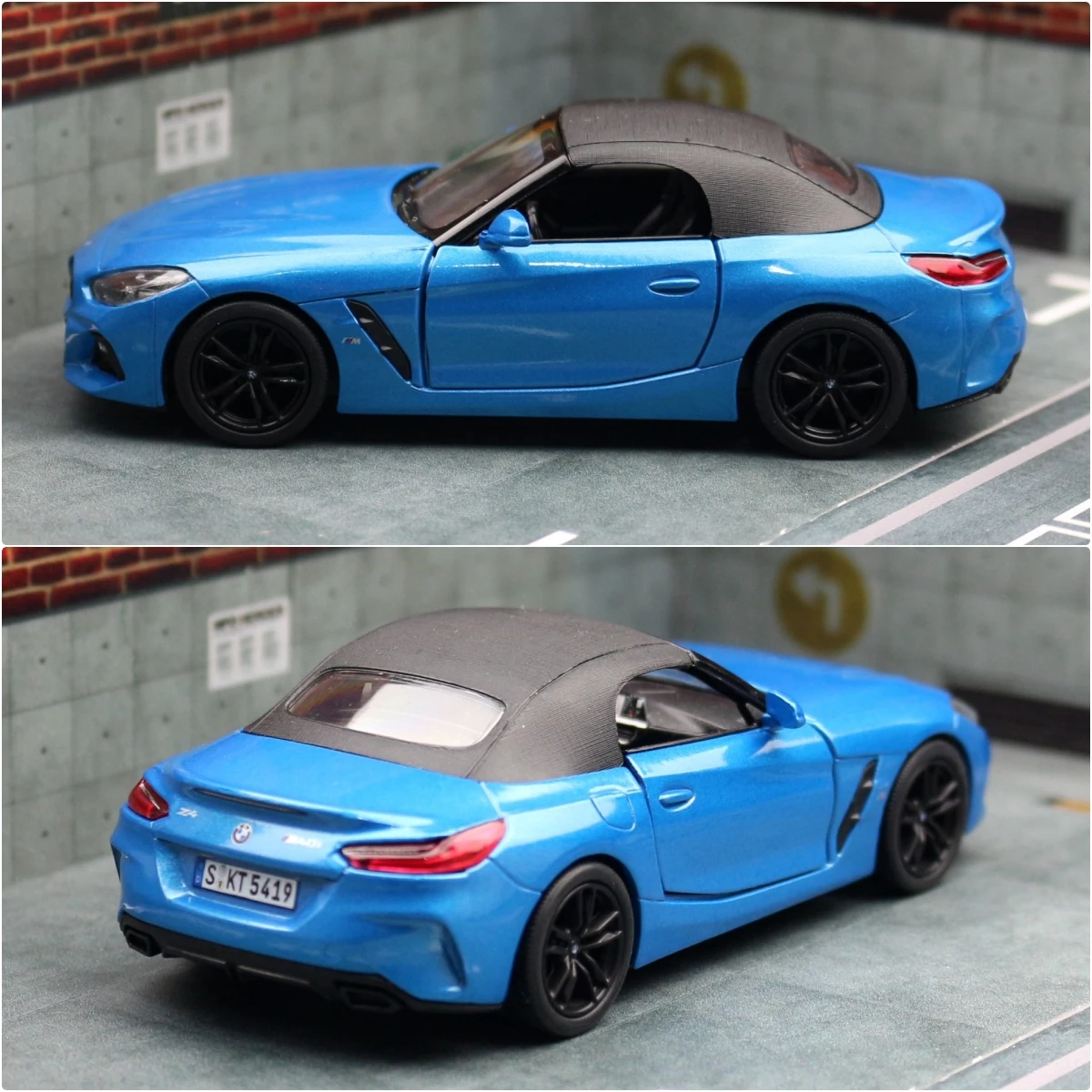 KinNSMART 장난감 자동차 모델 1/34 BMW Z4 M40i 로드스터 컨버터블 합금 다이캐스트 미니어처 차량 컬렉션, 어린이 남아용 선물