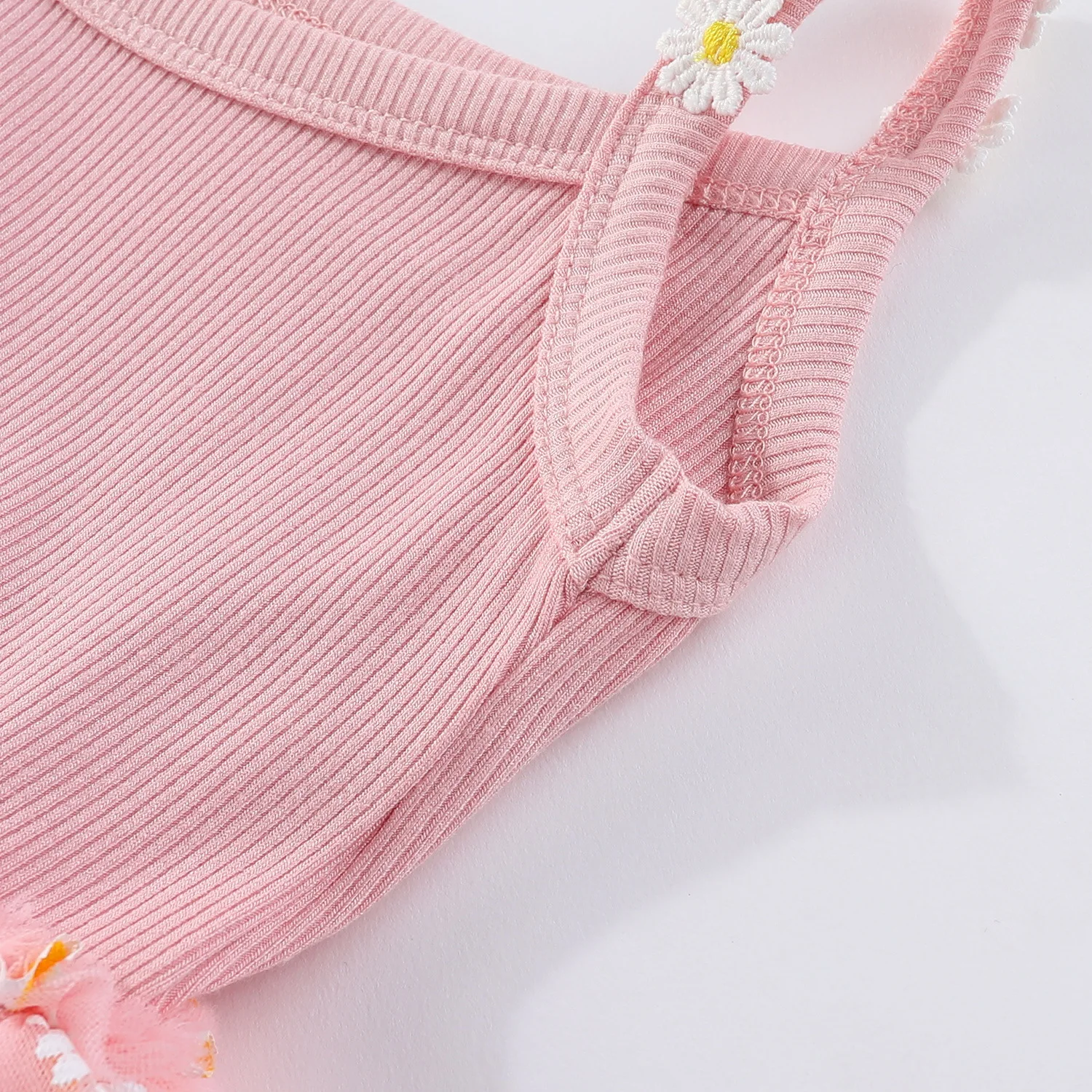 Koreanischer Stil Mädchen-Sommerkleid 0-6 Jahre Niedliches Baby-Gänseblümchen-Trägerkleid aus Mesh für Mädchen Sonnen- und Strandkleidung für den Urlaub – Detail 32