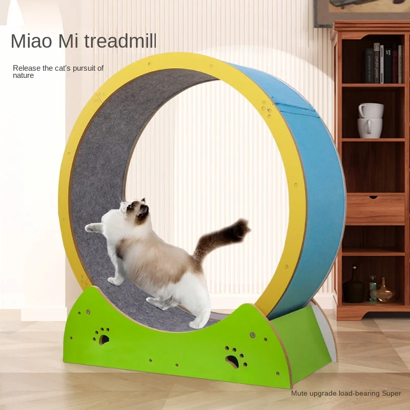 Factory wholesale interactive Anti-depression pure wood pet tread exercise wheel cat fun treadmill