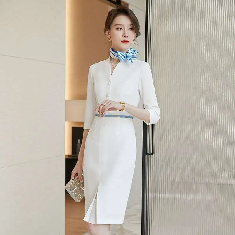 

Высококачественная женская весенняя юбка Busin Dr New OL Sle Commute Faion, 00% льняной материал, версия H, обычная длина све