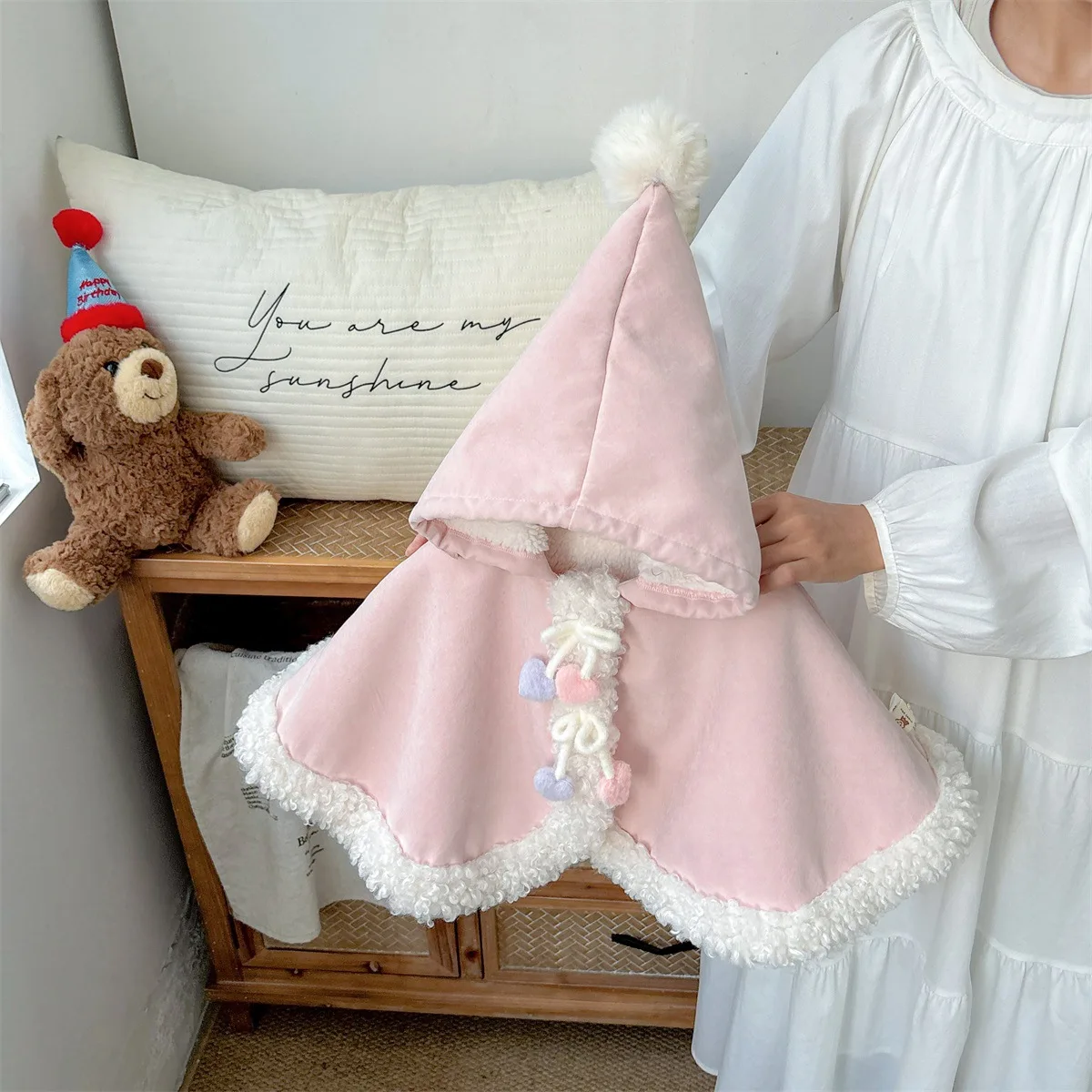 

Накидка для новорожденных, новая зимняя теплая шаль для малышей, милое флисовое пальто