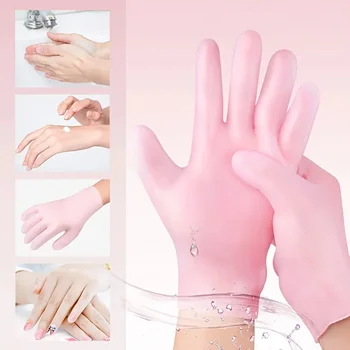 2 pcs of silicone moisturizing gloves beauty cover exfoliating whitening hands to prevent dryness moisturizing hand care tools