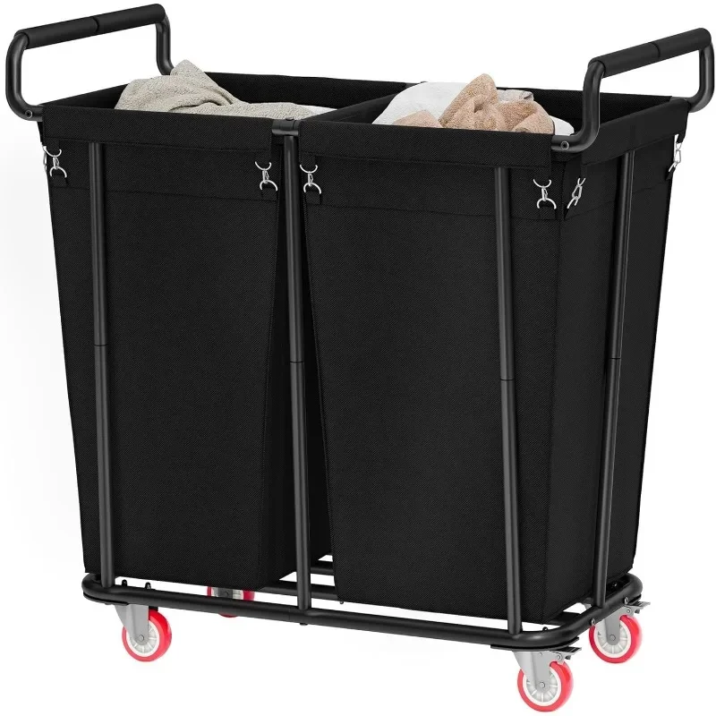 

Large laundry hamper with Wheels, 2 Bag 360L Big Rolling Laundry Basket Sorter Cart, Extra Large Laundry Clothes Hamper