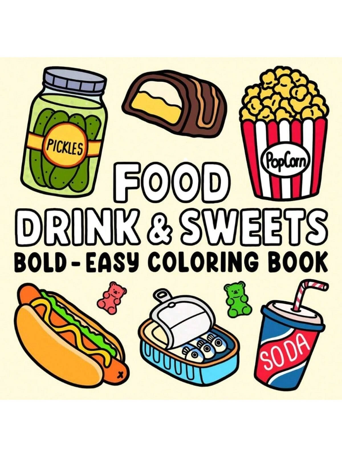 Libro para colorear de comida de fantasía, lindos patrones de catering, creatividad en negrita, relajación y alivio del estrés, adecuado para Navidad, Halloween, regreso a casa, decoraciones de otoño, suministros de arte y artesanía