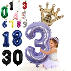 1Pc Large 40inch Number Baby Blue Pink Foil Balloon 1 2 3 4 5 6 7 8 9 for Kid Boys Girls Birthday Party Baby Shower Decorations