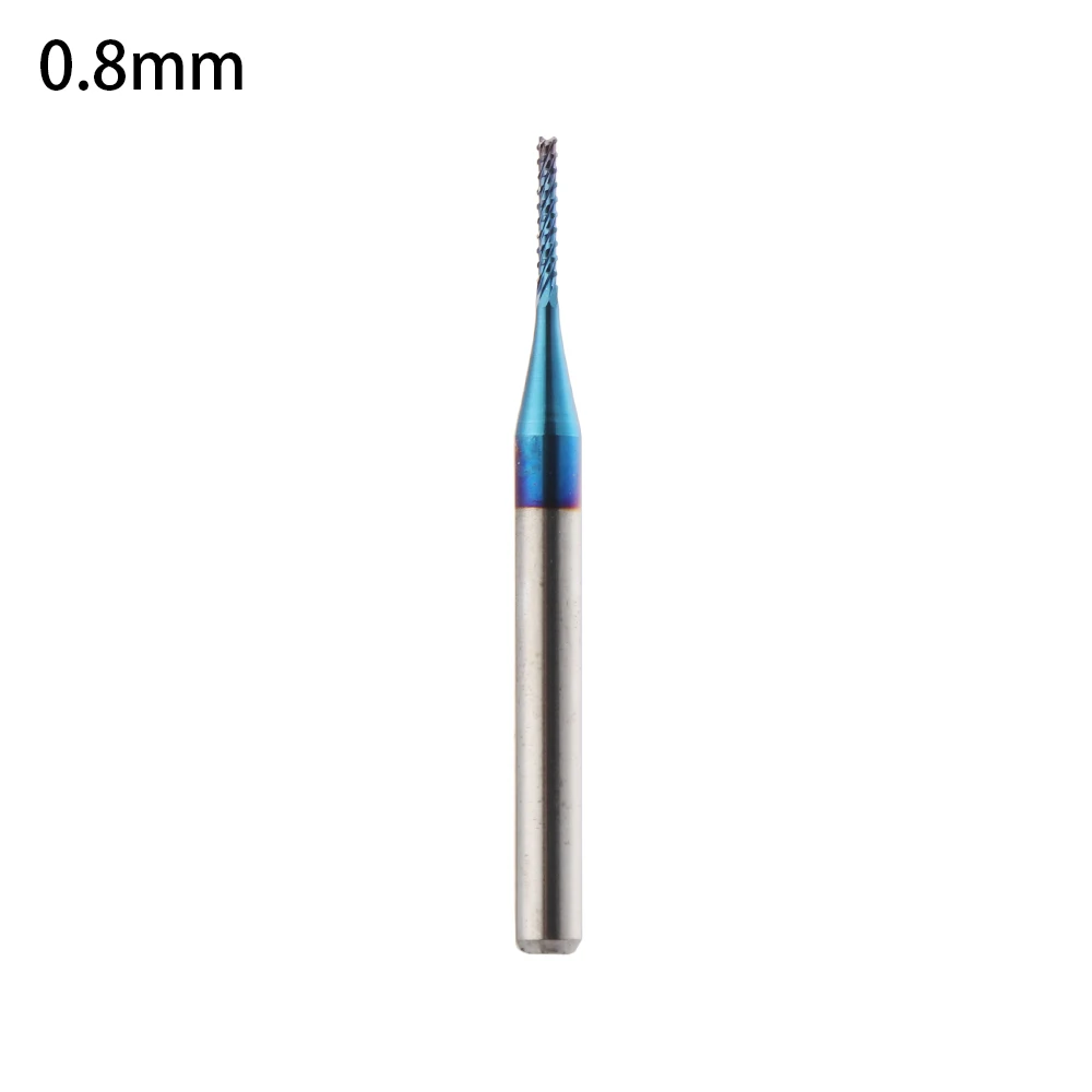 0.8-3.175mm Milling Cutter End Mill Edge Cutter Carbide Blue Titanium Coated Engraving Cutting PCB Machine CNC Router Bits