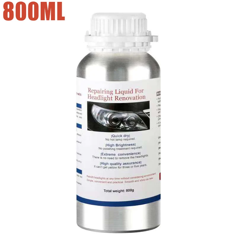 Auto Koplampen Renovatie Polijsten Kit Koplamp Restauratie Kit Workshop Automotive Care Tool 800Ml Liquid Polymer Verdamper