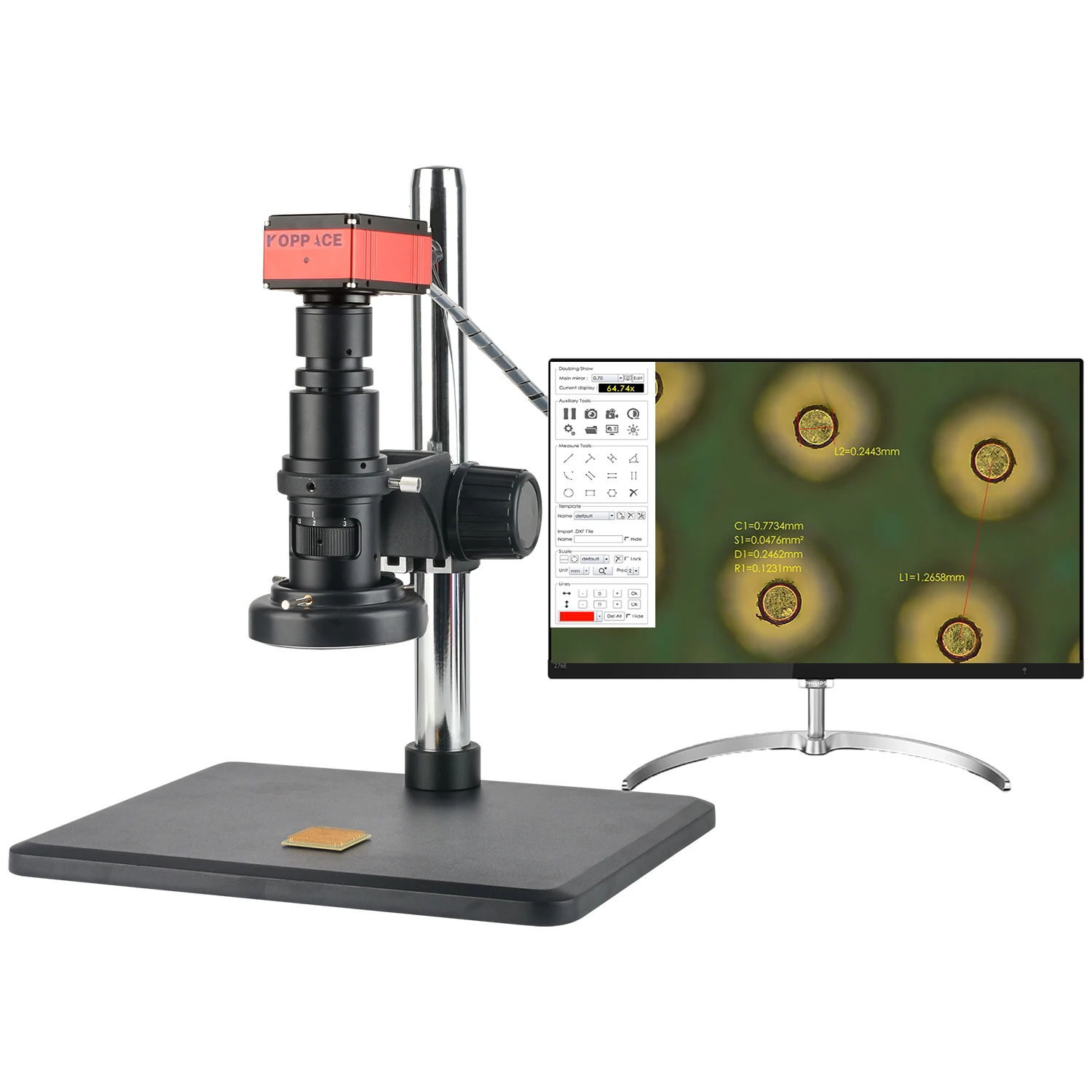 KOPPACE 21X-215X HD Industrial Measurement Electron Microscope 4K Camera can be Connected to a Computer