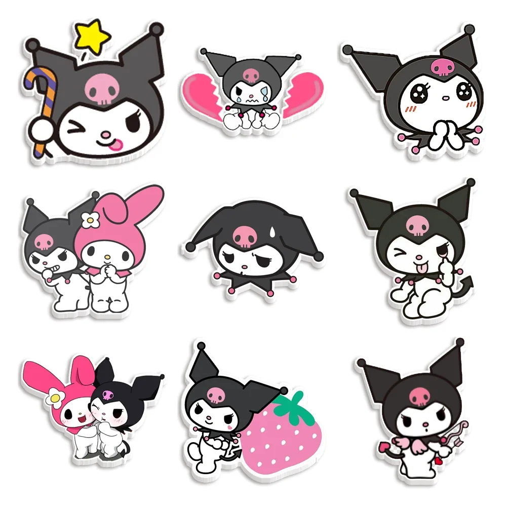 

10 Pcs /Lot Mini Sanrio Hot Sale Kuromi Acrylic Planar Flatback Resins Custom For Handmade Charms