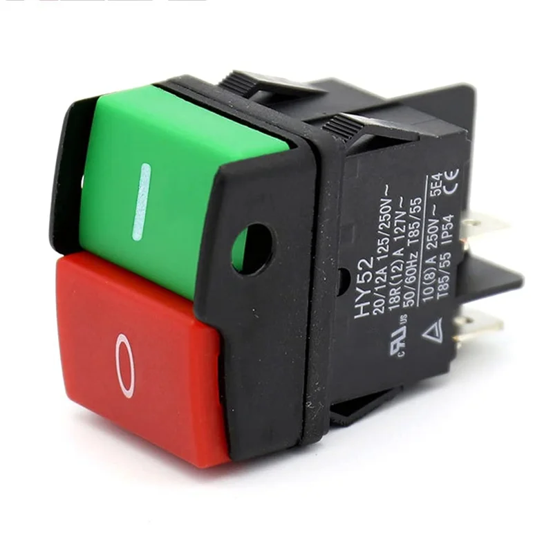AA63 HOT Industrial Electric Push Button Switches,HY52 Push Button For Mechanical Device Switch 4 Pins With Light 125/250 V Easy