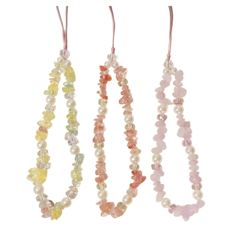 U55B Mobile Strap Phone Chain For Women Colorful Beaded Chain Phone Pendant Charm