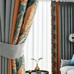 Curtains for Living Room Dining Bedroom High-end Luxury High Shading  New Nordic Simple Retro American Stitching Thickening