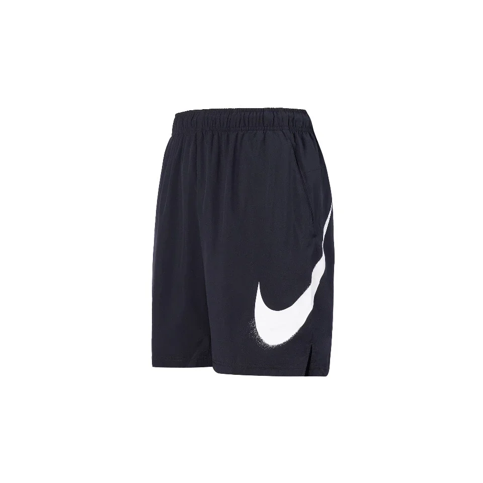 Original Nike Men's Quick Dry DRI-FIT Running Equipment Fitness  Sports SWOOSH Casual Black Shorts CZ6371-010