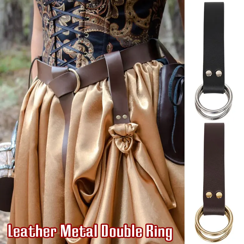 Medieval Warriors Waist Ring Wrap Belt Larp Costume Parts For Adult Men Viking Knight Leather WaistBand Celtic Buckle Knotted