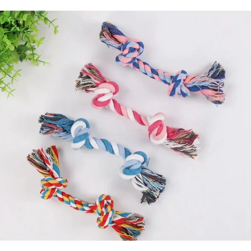 1 Pc Dogs Toys Puppy Cotton Chew Rope Knot Toy Durable Braided Dog Toys Dog Cleaning Teeth Braided Bone Rope Juguetes Para Perro