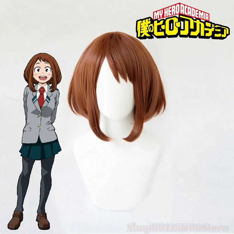 

New Anime My Hero Academia OCHACO URARAKA Cosplay Cosplay Wig Adult Women Brown Curly Hair Heat Resistant Synthetic Wigs Prop