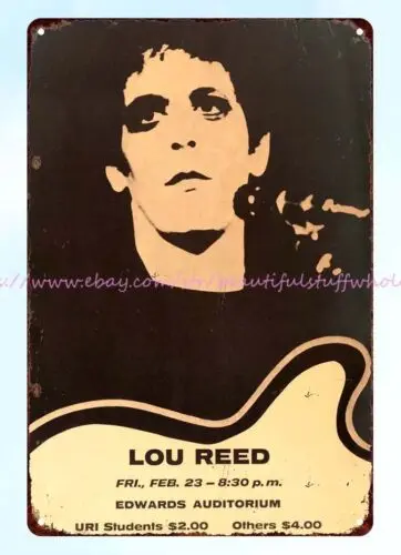 1973 LOU REED  ERA RHODE ISLAND CONCERT POSTER tin sign home art