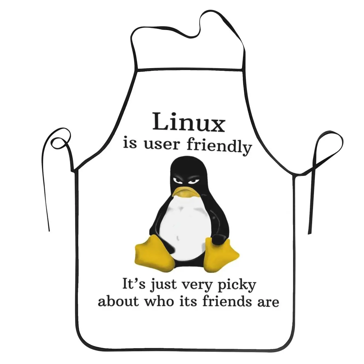 Linux Is User Friendly Its Just Very Picky Aprons Chef Baking Tablier Waterproof Bib Kitchen Cleaning Pinafore for Women Men