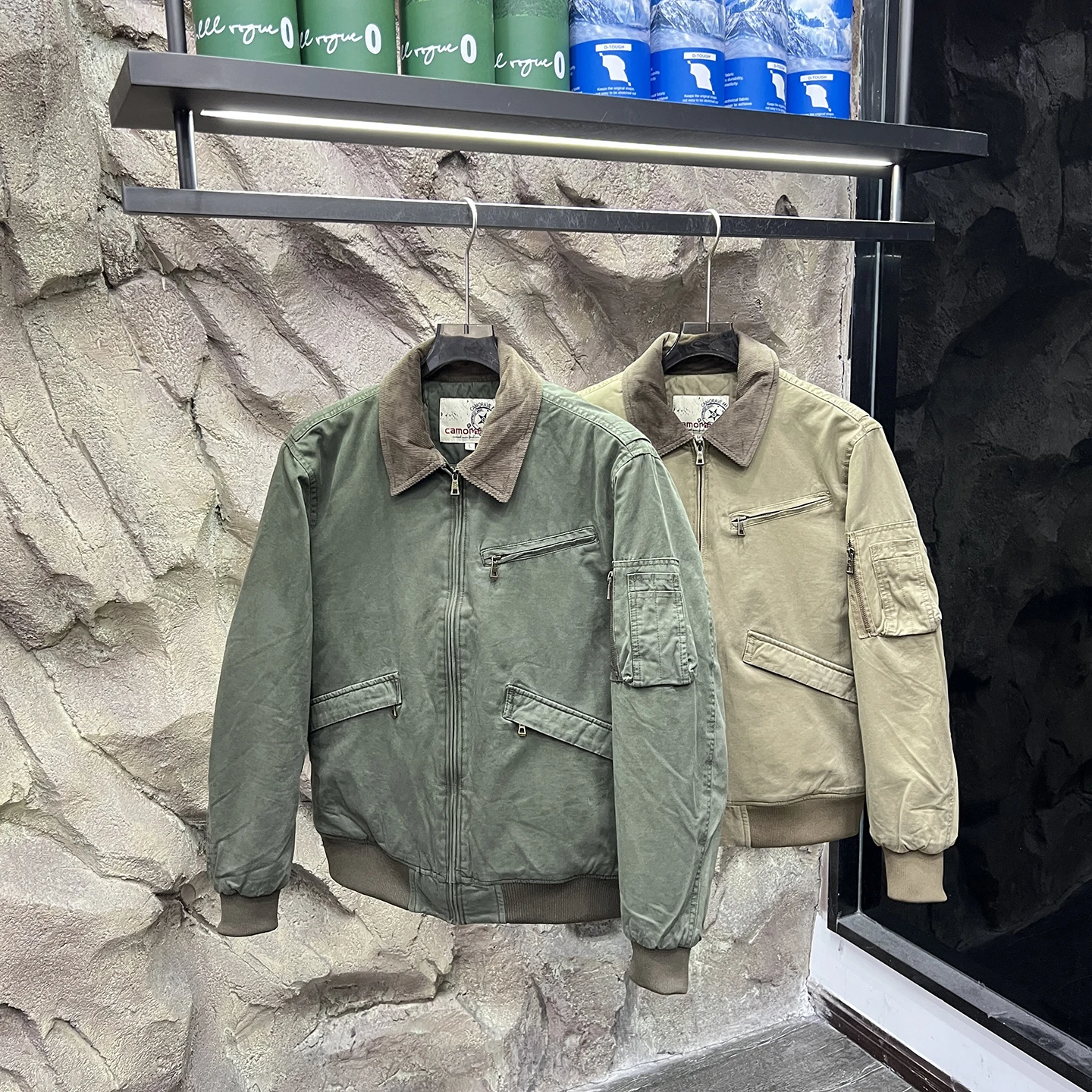 معطف رجالي من القطن الثقيل الوزن من American Sle Jaet من Thiened Waed Detroit معطف شبابي عصري دافئ طويل Sve Baseball Co...