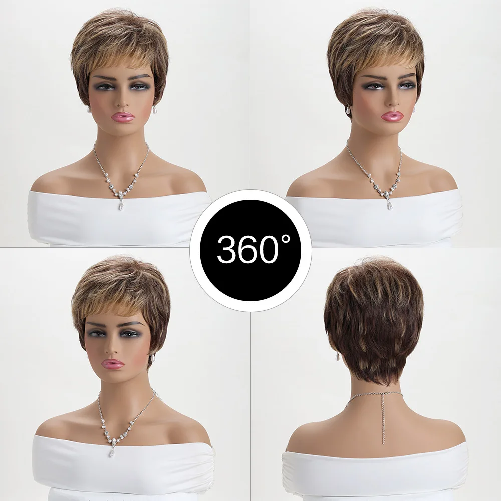 2026 Synthetic Short Wig for Women Cosplay Natural Wave Heat Resistant Fiber Costume Party Daily Wear