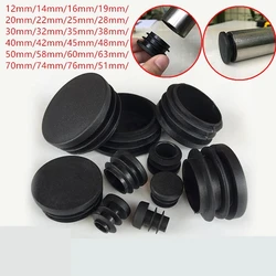 Preto Redondo Plástico Blanking End Cap Tubo Inserções Plug Bung Inserir Rolha Para Cadeira Perna Tubo tapon tubo redondo