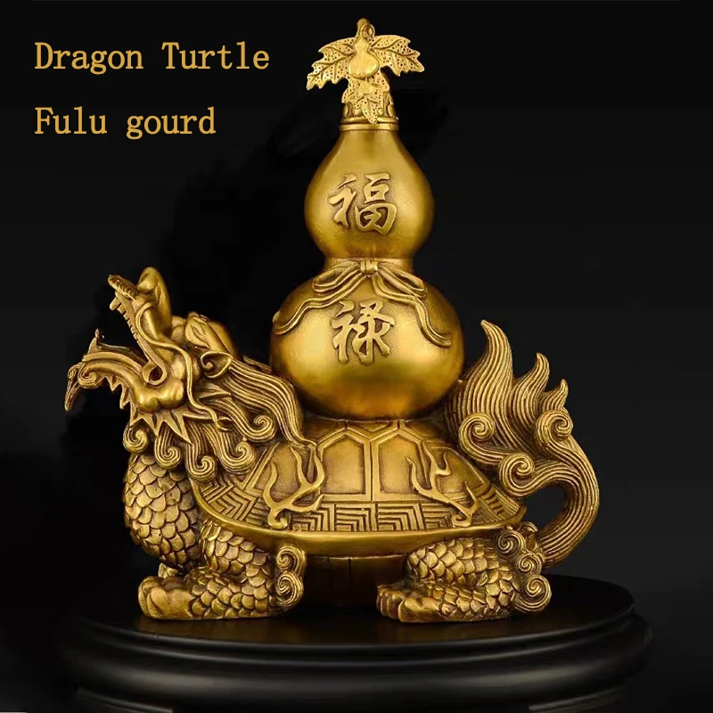 Dragon Turtle Crafts Fulu Gourd Dragon Head Turtle Ornament Home Office Desktop Ornament