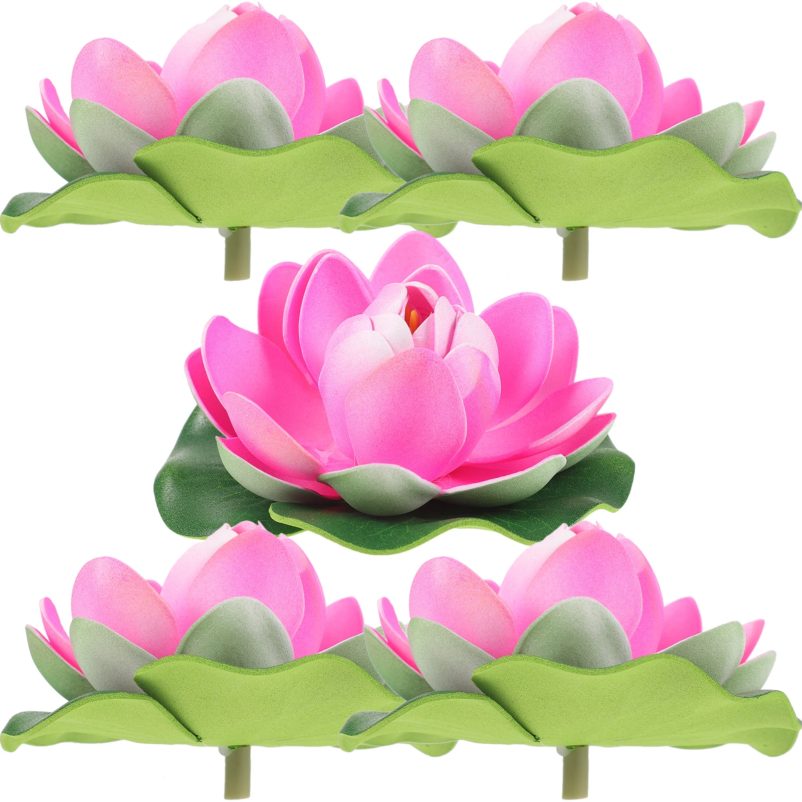 

5pcs Decor 10cm Half Foam Flowers For Decoration Open Artificial Flowers Foam Lily Pad for Pool Garden Pond Plants