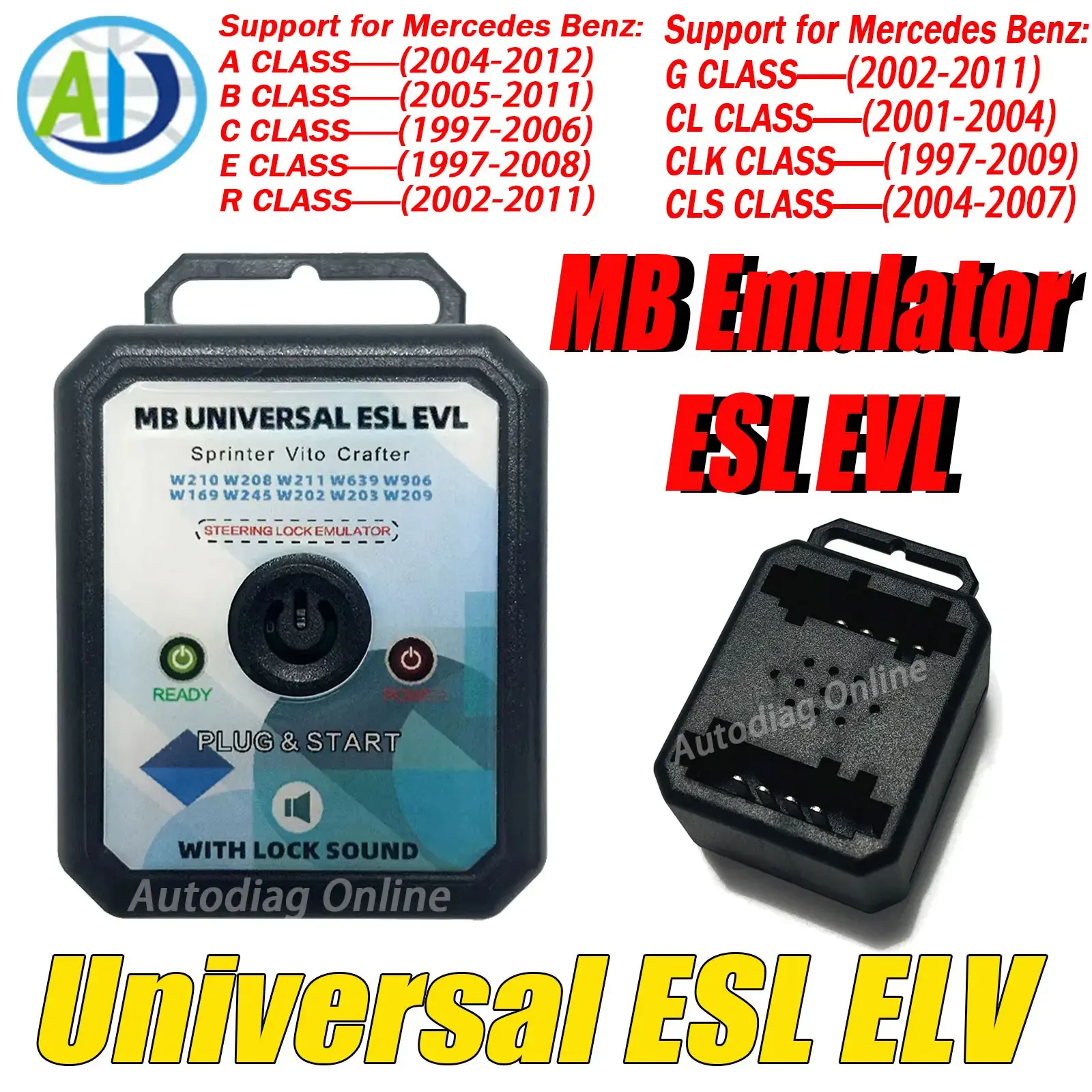 

For Benz Emulator Simulator ESL ELV Steering Lock Emulator For VW Crafter For Mercedes Benz W169 W245 W202 W203 W209 W210 W211