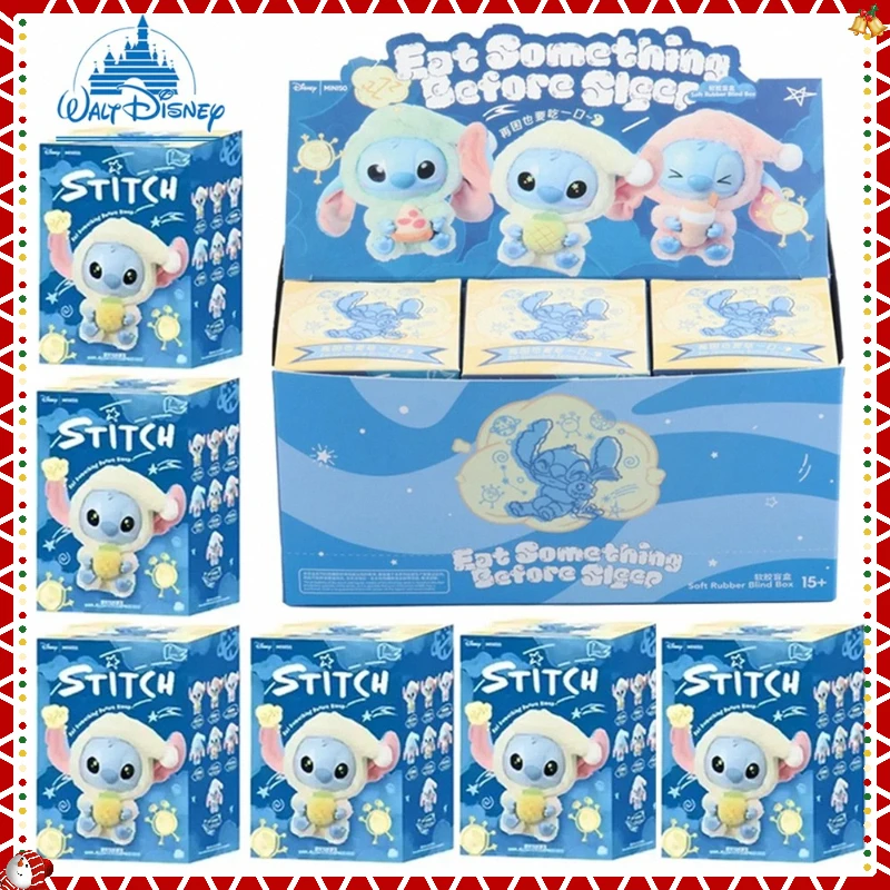 

Disney Stitching Bedtime Eating Series Виниловая слепая коробка Сумка Плюшевая подвеска Милая кукла Таинственная коробка Игрушка Подарок на день рождения Украшение