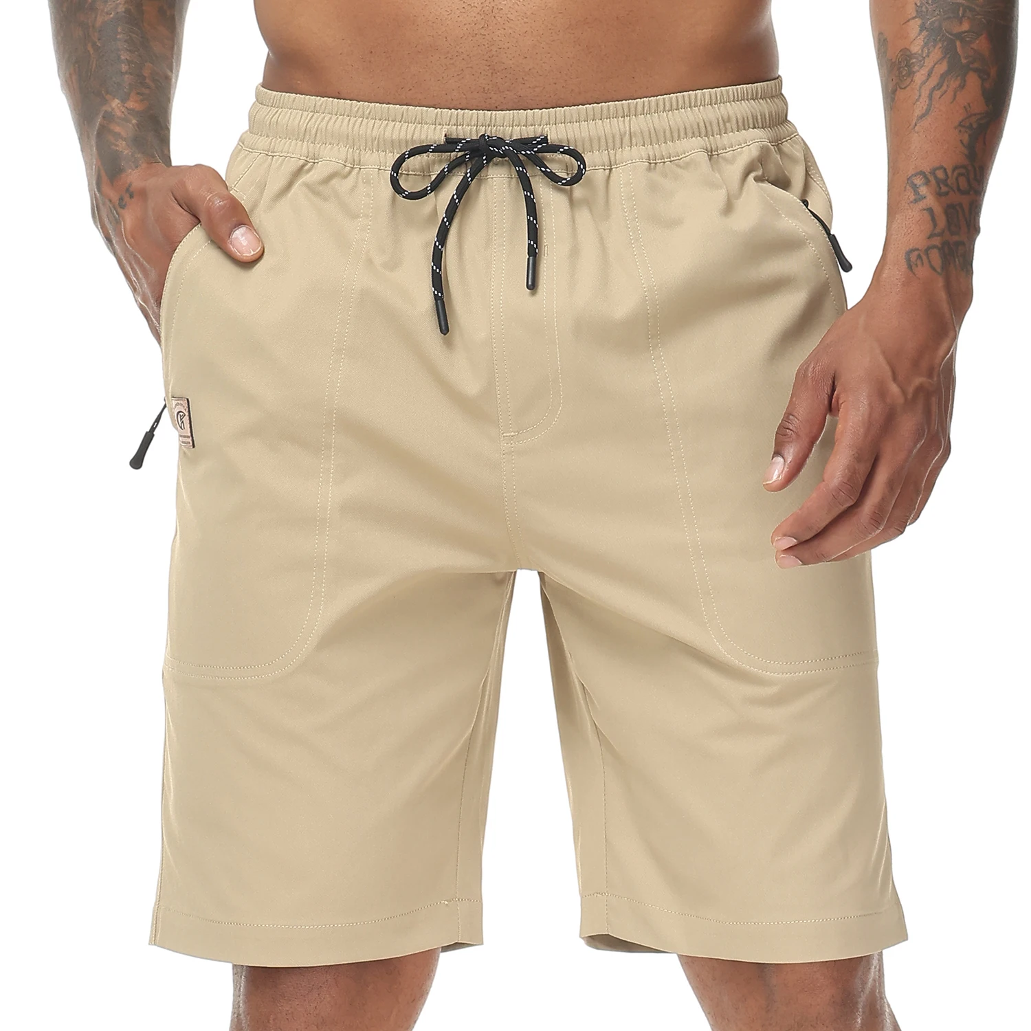 

Summer Men's Shorts Classic Fit Twill Casual Shorts with Zip Pockets for Jogging Athletic Pants Tactical Casual Shorts Pants