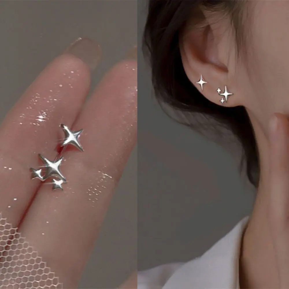 

2024 Star Stud Earrings Metal Heart Shaped Long Earrings Star Earrings Women
