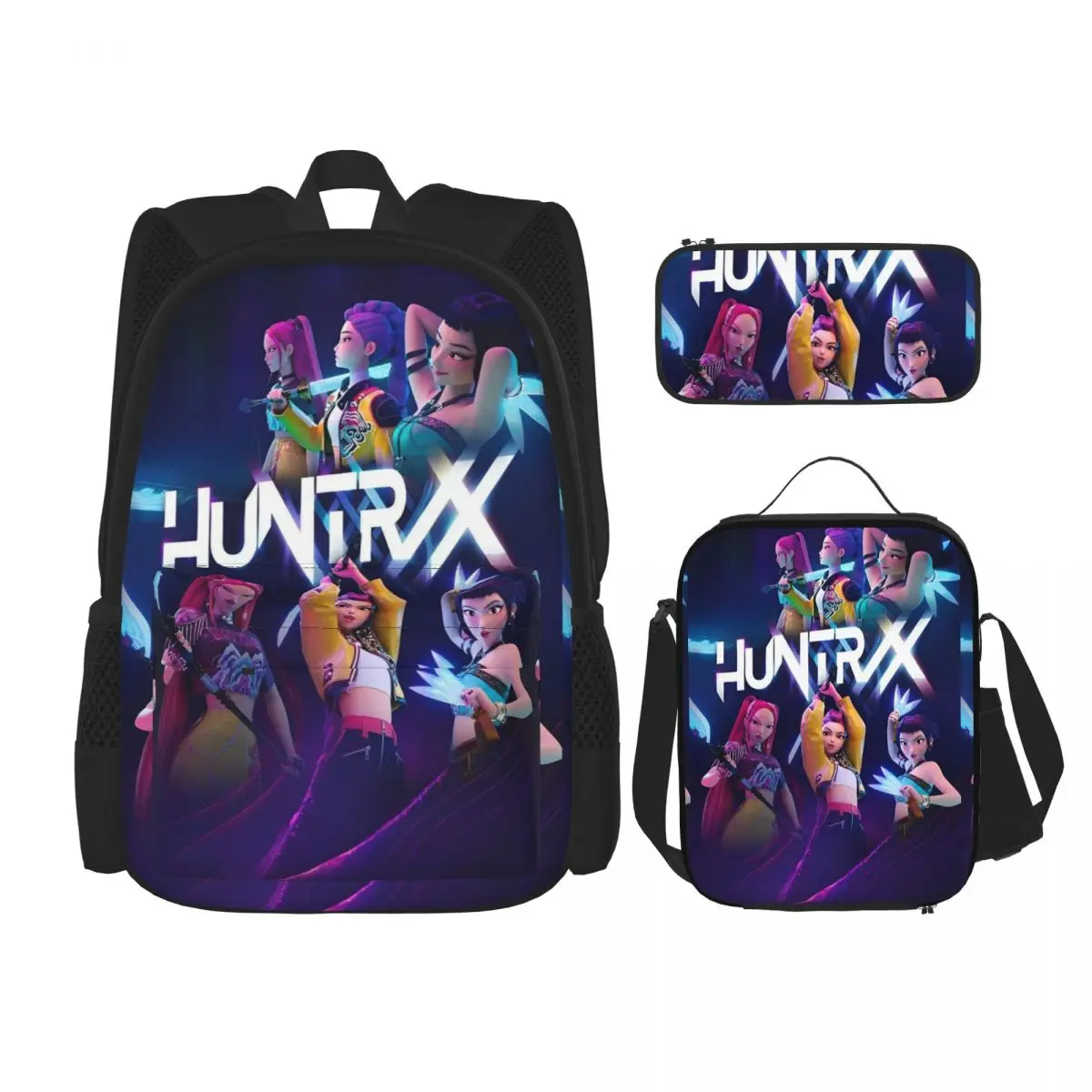 

3pecs/set K-Kpop D-Demon H-Hunters рюкзак для студентов Huntrix аниме сумка через плечо сумка для обеда пенал