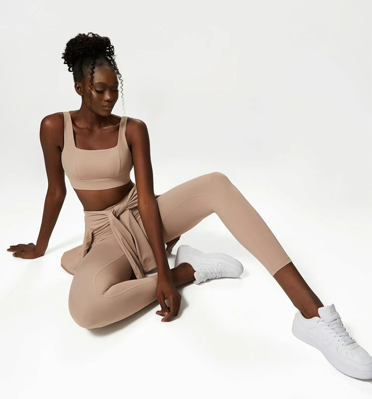 2/3 stück Fitness Yoga Set Frauen Einfarbig Stretch Sportlich Anzug Sexy Bh Zipper Jacke Hohe Taille Leggings Weibliche Sportswear – Detail 19