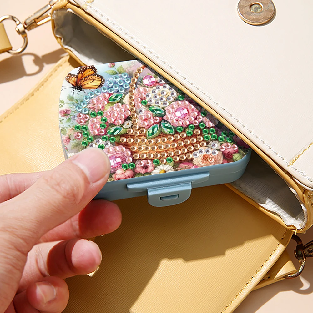 

Набор для алмазной вышивки «Цветы»: квадратный портативный контейнер для таблеток/лекарств