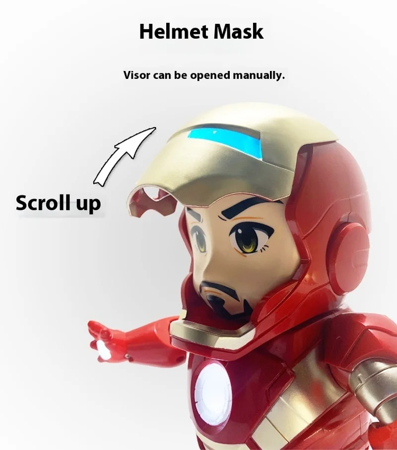 Viraal 2025, zingend dansend robotspeelgoed - Coole superheld in stalen stijl, elektrische schommelactie, briljante LED-verlichting en dynamische muziek