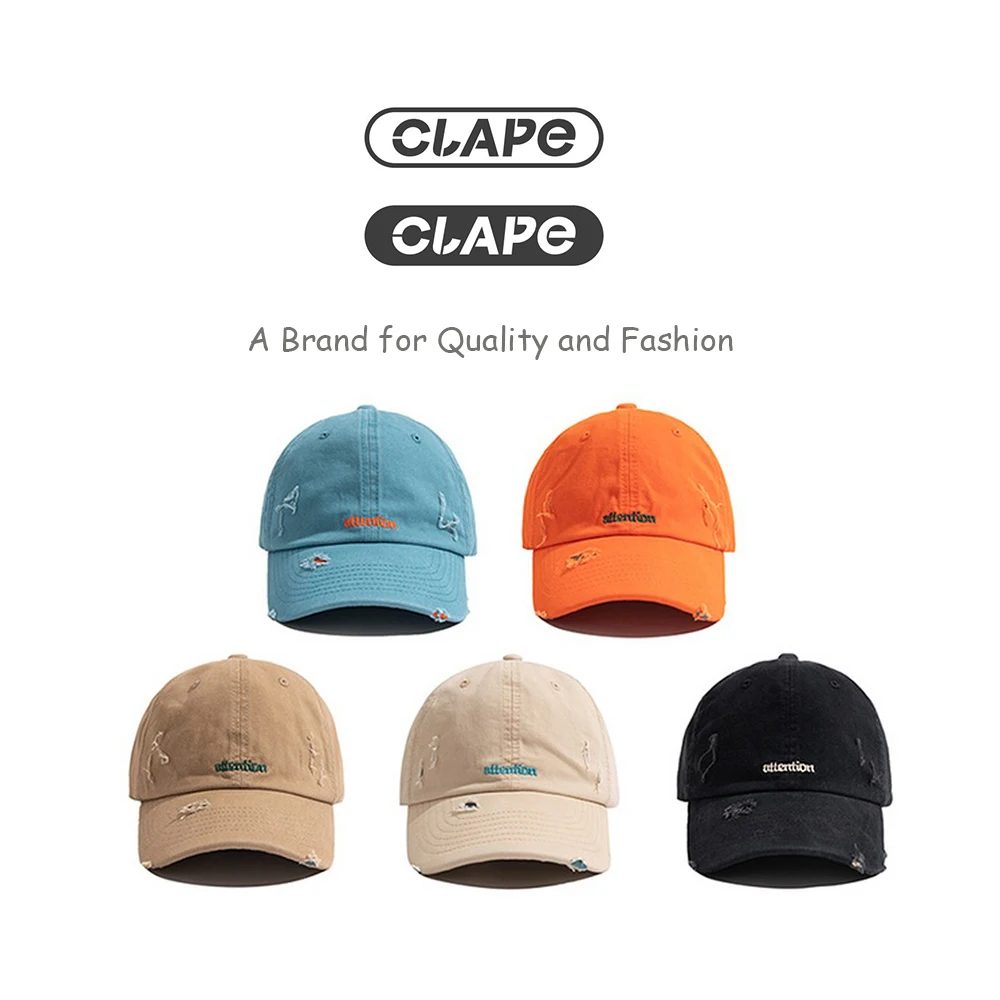 

Clape Unisex Cap Casual Distressed Baseball Cap Adjustable Snapback Hats For Women Men Hip Hop Trucker Cap Streetwear Dad Hat