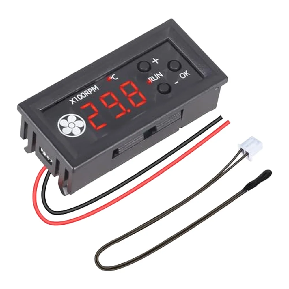 

DC12V для регулятора температуры вентилятора ШИМ, красный и черный провод, вход с зондом, регулятор температуры вентилятора