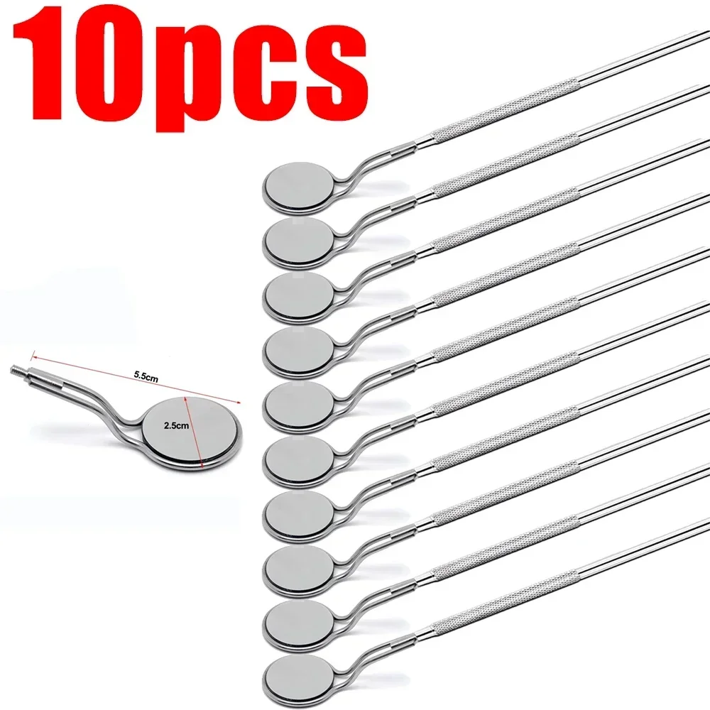 Anti-Fog Rhodium Coated Dental Mouth Mirror Double-Sided Ergonomic Handle Reusable Oral Kit