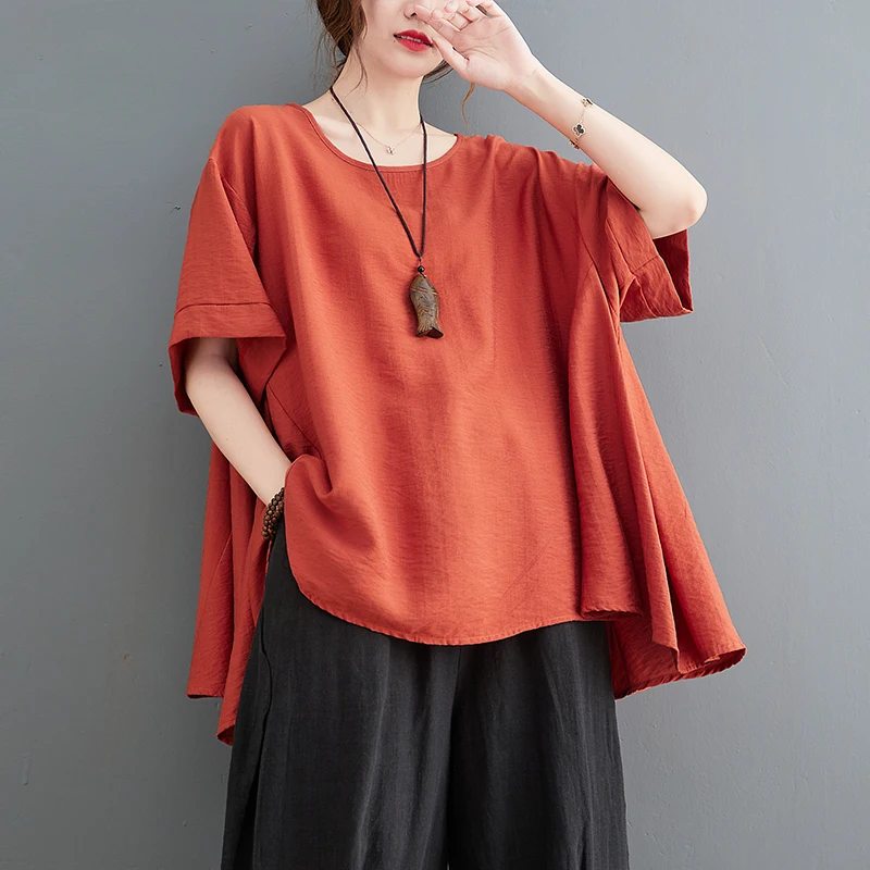 

Лето 2023, женская футболка больших размеров, свободная, трапециевидной формы ort Sve, с эффектом похудения, повседневный удобный топ