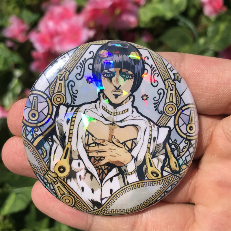 Anime JoJo\'s Bizarre Adventure Jolyne Cujoh Kujล Jลtarล Josef Jonathan Cosplay Costumes SPTE Tin Plated Pin Badge Accessories
