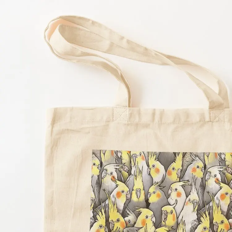 حقيبة كوكاتيلز جالور للنساء، حقيبة تسوق نسائية، حقيبة تسوق قماشية قابلة للطي وقابلة لإعادة الاستخدام