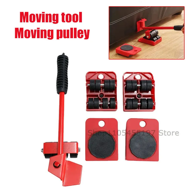 Universal Wheel Moving Artifact Moving Pulley Base Heavy Furniture Slider and Cart Kit 360° Swivel Casters Easily Move Sofa Beds