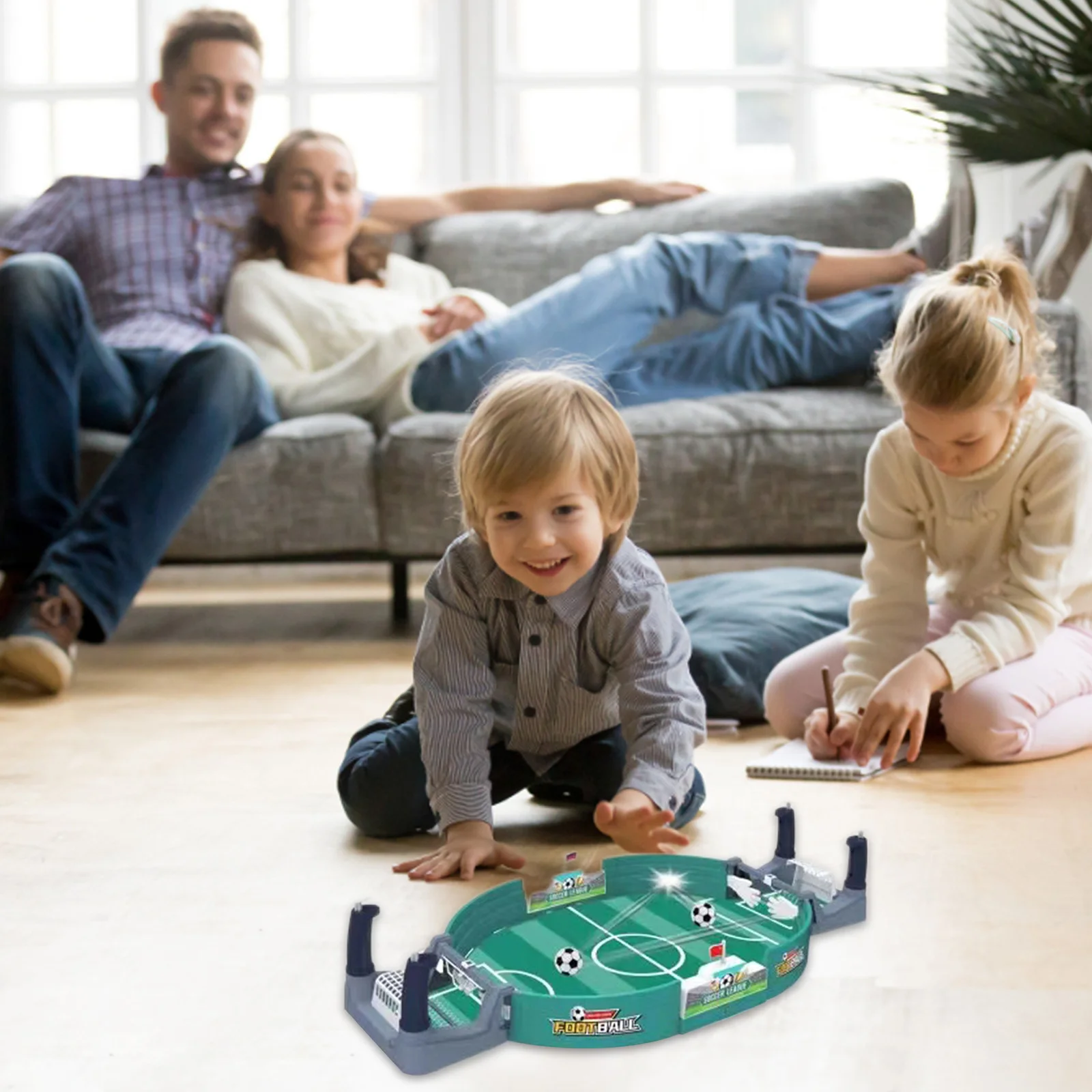 Portable Childrens Football Battle Table with 2/4/7 Footballs Table Soccer Sports Leisure Soccer Battle Toy Early Education Toys