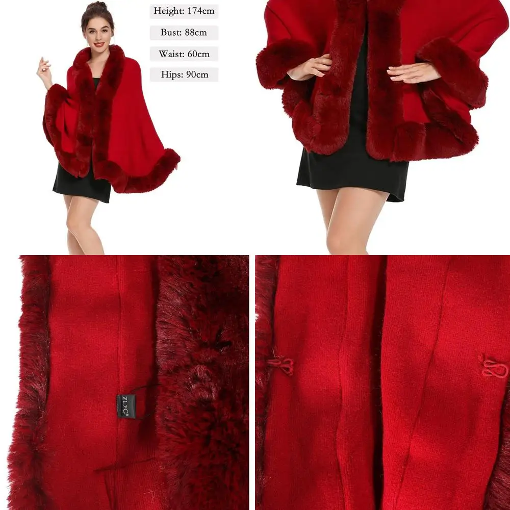 

Роскошная женская шаль из искусственного меха - теплая зимняя накидка-палантин