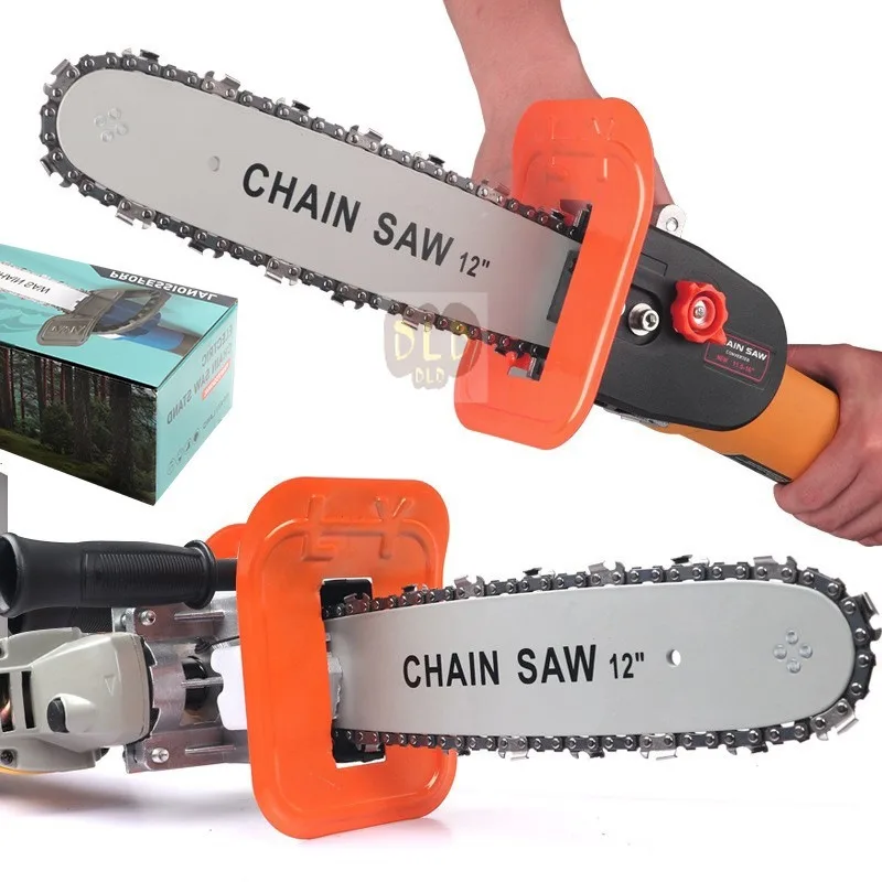 Angle grinder modified electric chain saw, small multifunctional handheld cutting woodworking angle grinder, chain saw, wood saw