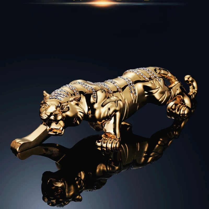 Chinese Style Metal Tiger Model Wealth Success Decoration for Home Office Tabletop Ornament or Car Accessory Tiger