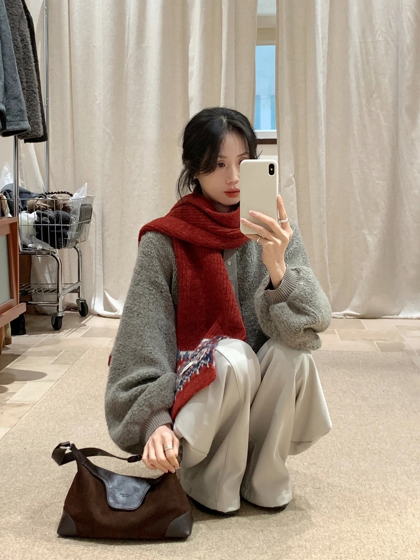 

Корейский Sle Lazy Lantern Sve Circle Fce шерстяной вязаный кардиган, свитер, женский осенне-зимний новый поступление, свободный крой, длинный...