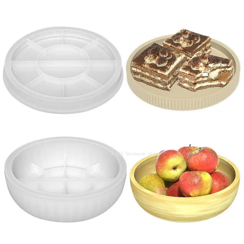 Big Circular Tray Gypsum Mold Diy Epoxy Resin Silicone Mold Cement Planter Mold Home Storage Tray Storage Bowl Concrete Mold