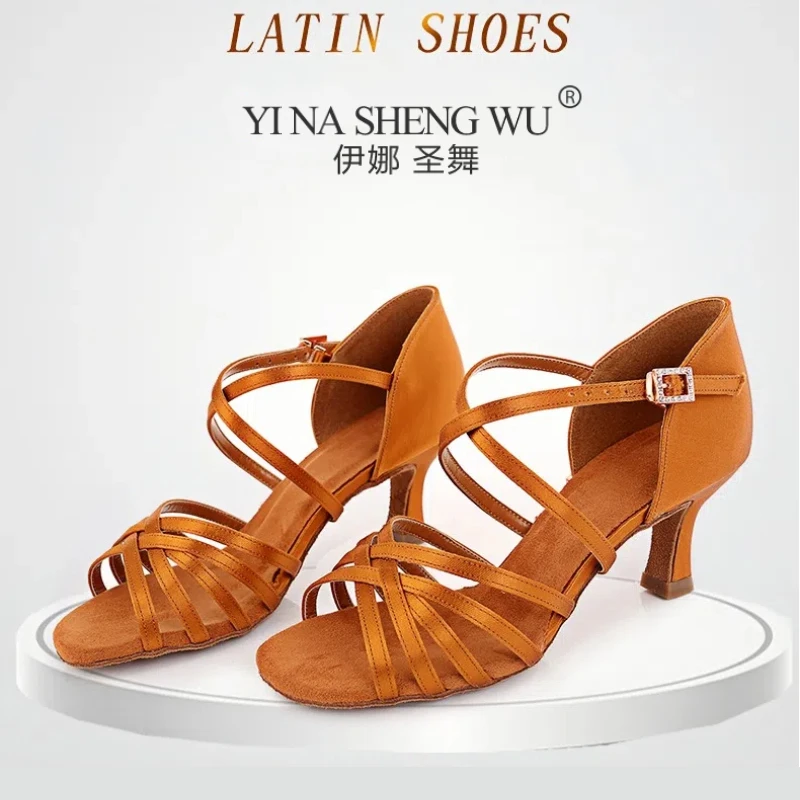 النساء أحذية الرقص اللاتينية قاعة الرقص التانغو السالسا ممارسة الأداء أحذية عالية الكعب أحذية الرقص القياسية بكعب 6/7.5/8.5 سنتيمتر